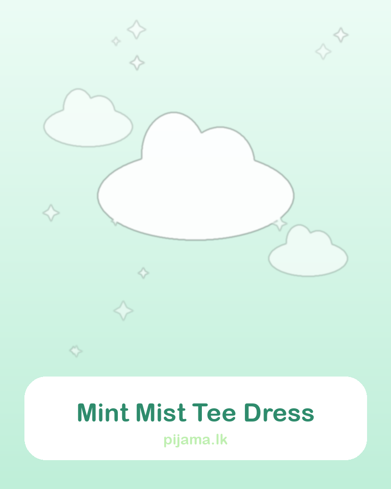 Mint Mist Oversized Tee Dress, soft sleepwear by Pijama.lk Sri Lanka